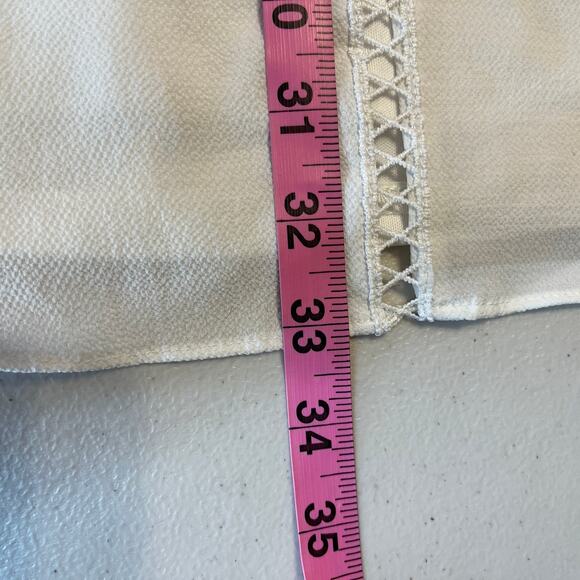 Lulus White Knit Lace Bodice Minimalist Summer Cap Sleeve Shift Dress M - Picture 10 of 10